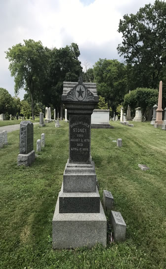 Left side of wesley stoney gravestone